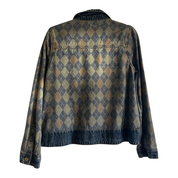 🎉HP🎉 Easel Argyle denim jacket size Small NWOT - Picture 3 of 8